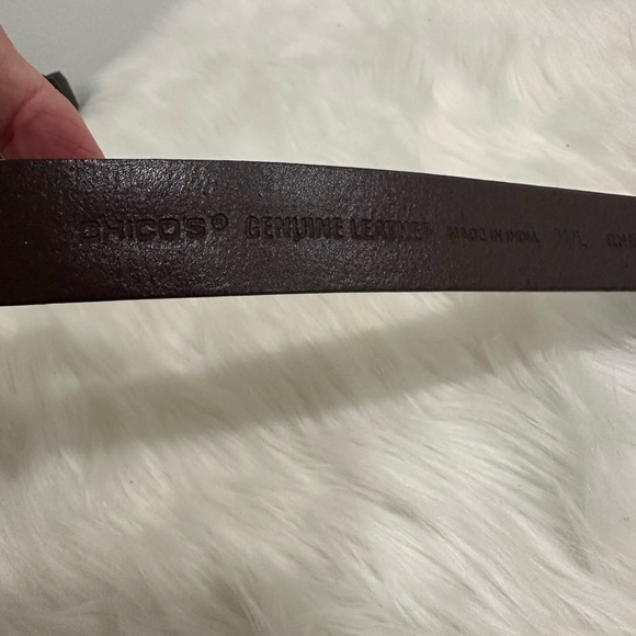 Chicos M\L adjustable chocolate brown leather  belt - Picture 5 of 6